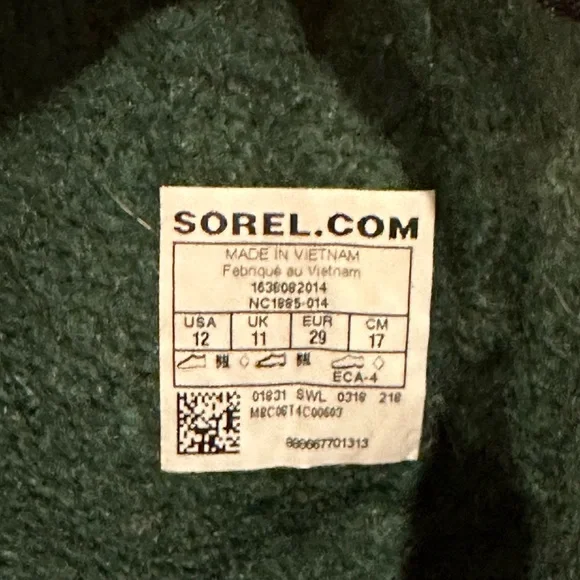 Sorel Flurry Snow Winter Boots Youth Size 12 in Blue & Black w/ Felt Lining GUC - Picture 3 of 11